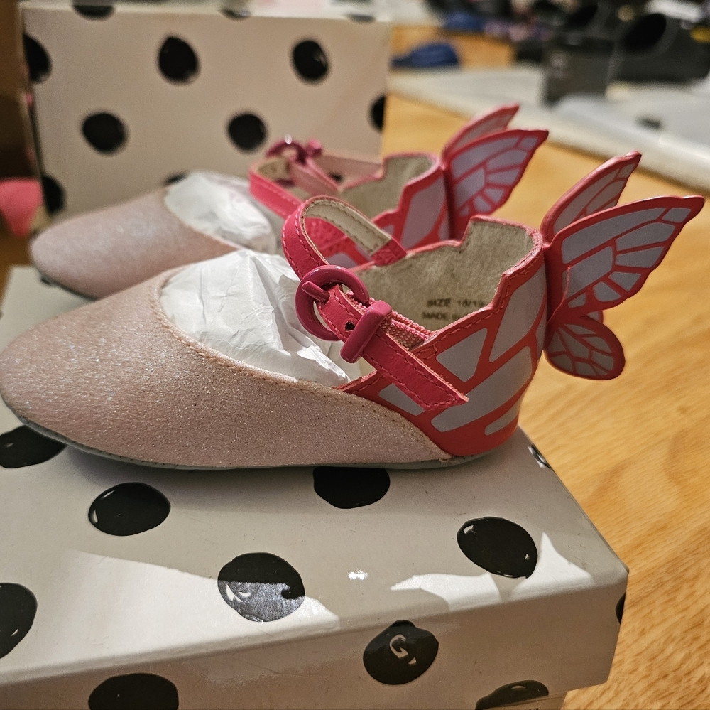 Sophia Webster Pink Glitter Butterfly Shoes